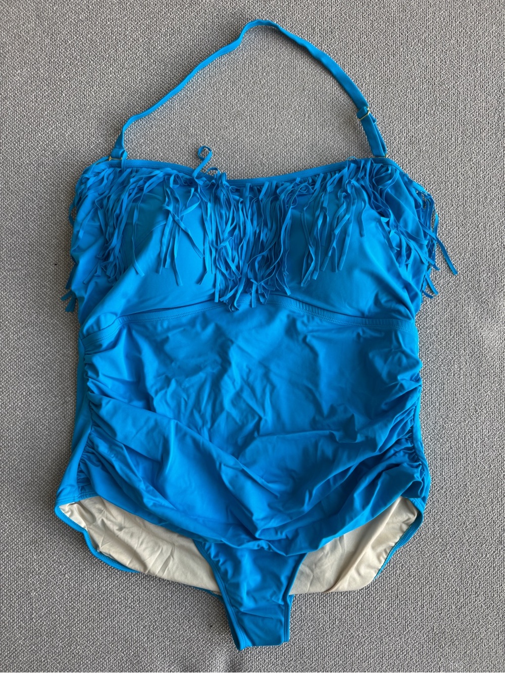 Kim Gravel x Swimsuits For All Fringe One Piece Swimsuit 24W Calypso Blue - Picture 2 of 9